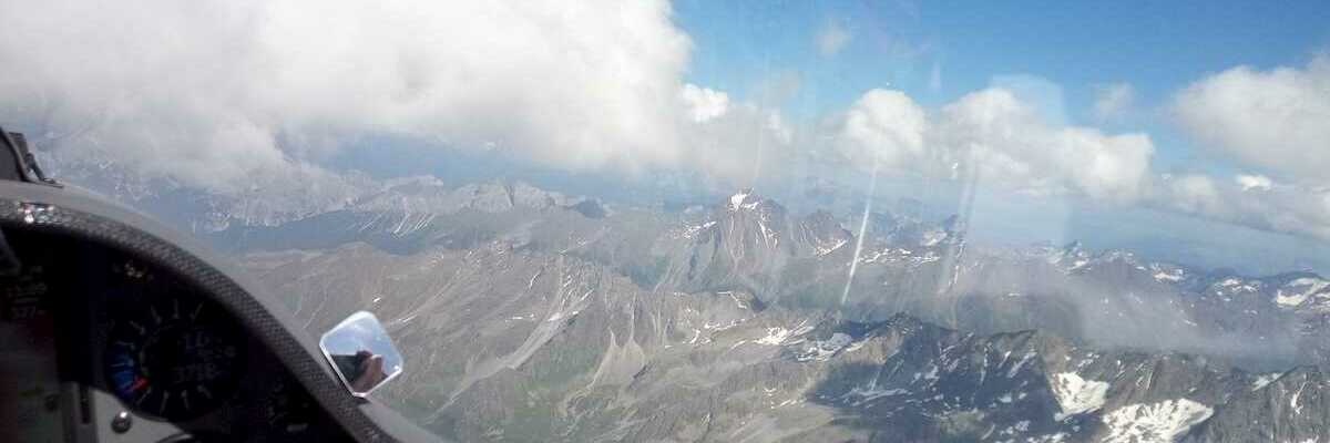 Flugwegposition um 14:19:11: Aufgenommen in der Nähe von Gemeinde St. Sigmund im Sellrain, Österreich in 3624 Meter